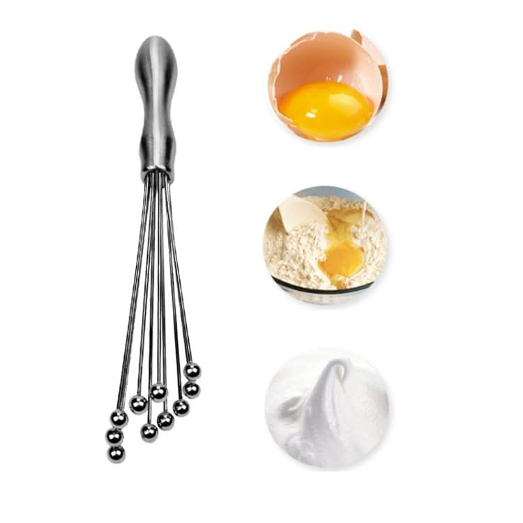 Manual Whisk Stainless Steel Glass Bead Egg Whisk Kitchen Household Hand-Held Baking Tools Type A 12 Inch - Reluova