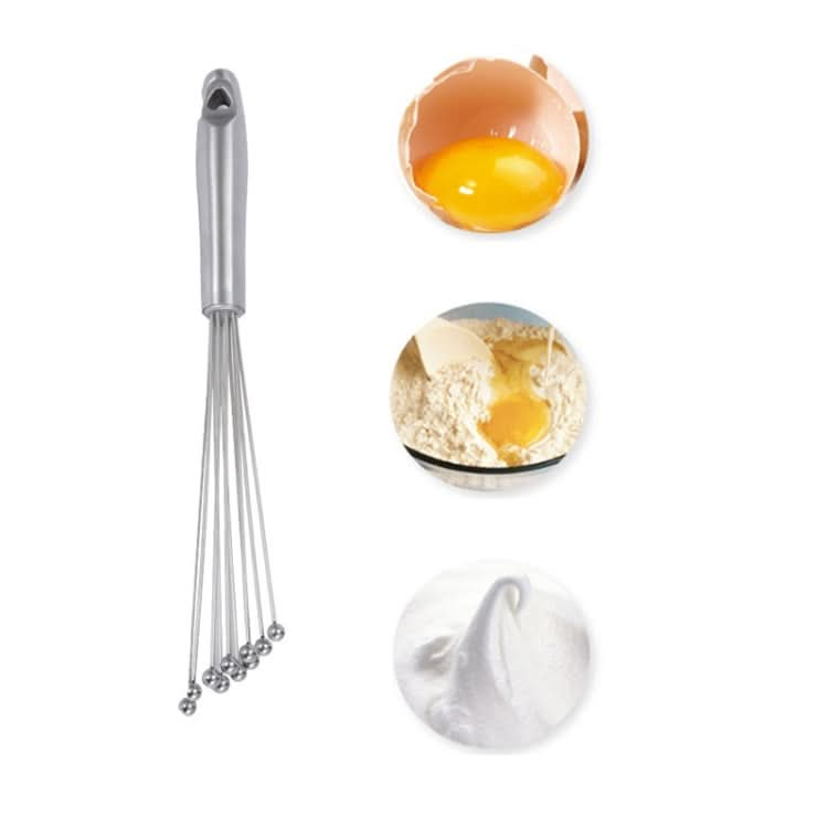 Manual Whisk Stainless Steel Glass Bead Egg Whisk Kitchen Household Hand-Held Baking Tools Type A 12 Inch - Reluova