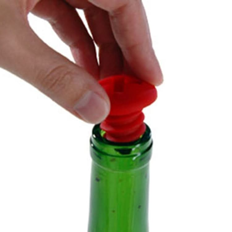 5pcs Screw Shape Red Wine Preservation Silicone Bottle Stopper Random Colour Delivery - Reluova