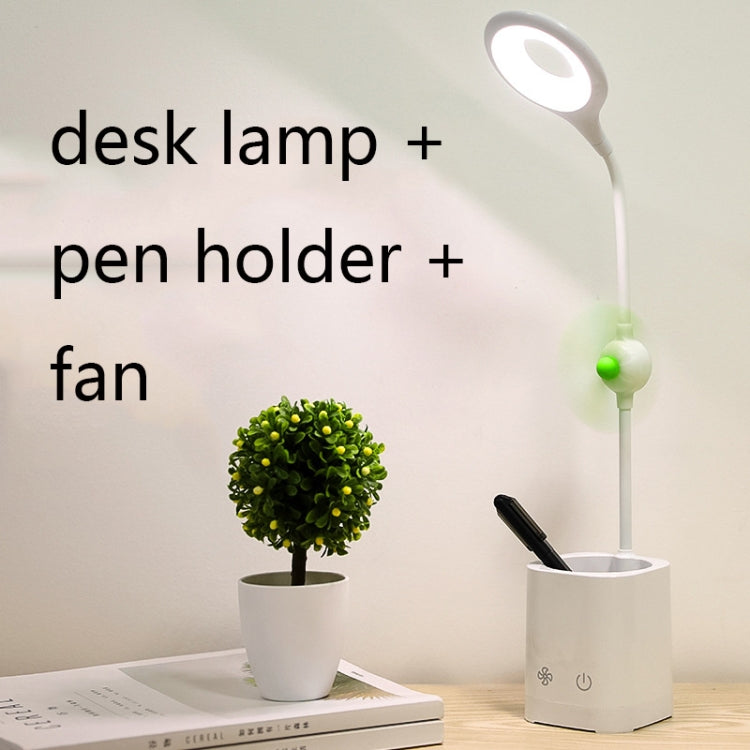 WS-8010 LED Fan Desk Lamp Bedside Desk USB Folding Desk Lamp