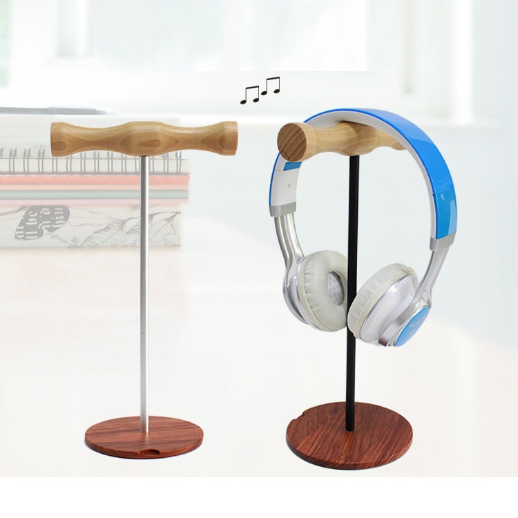 Creative Metal Rod Wooden Head-mounted Headphone Stand Display Holder My Store