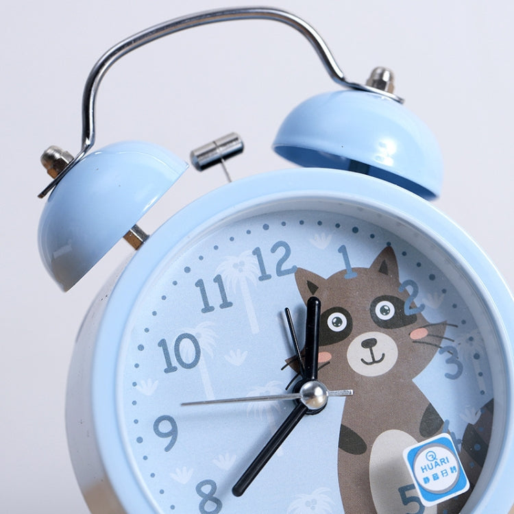 Cartoon Alarm Clock Ringing At The Bedside Of Students Metal Alarm Clock With Night Light, Color Random Deilvery My Store