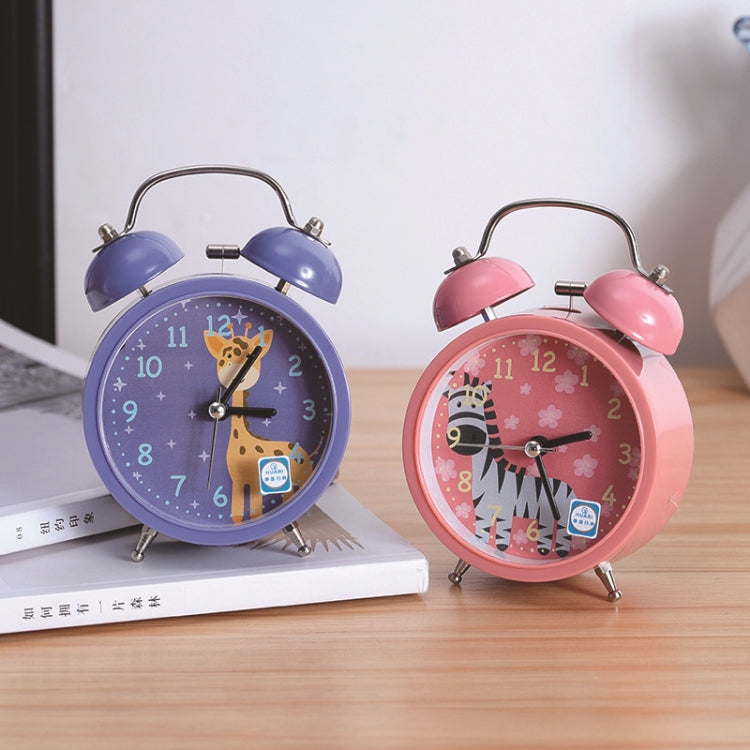 Cartoon Alarm Clock Ringing At The Bedside Of Students Metal Alarm Clock With Night Light, Color Random Deilvery My Store