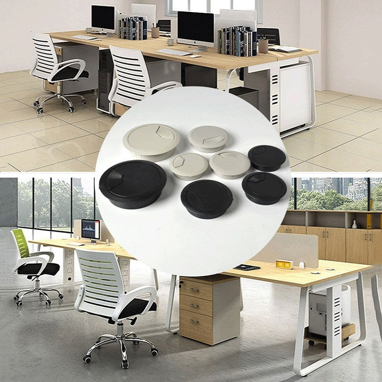 ABS Plastic Round Cable Box Computer Desk Cable Hole Cover, Specification: 80mm (White) My Store