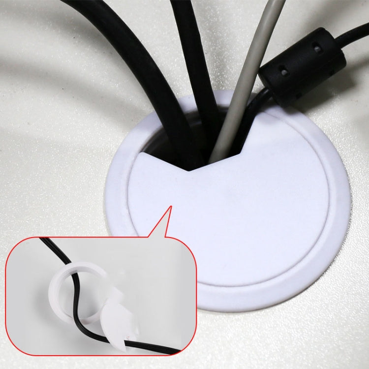 ABS Plastic Round Cable Box Computer Desk Cable Hole Cover, Specification: 80mm (White) My Store