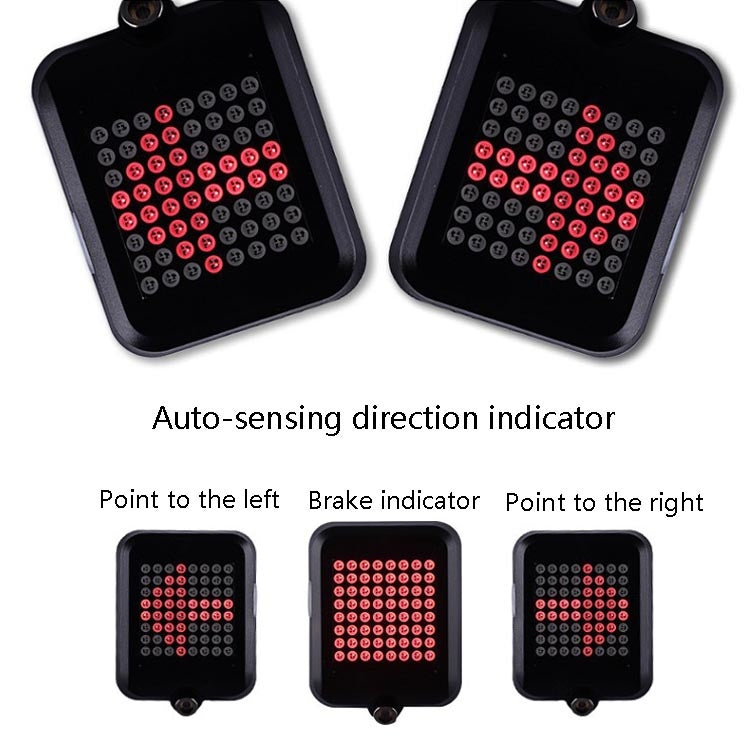 Intelligent Steering Brake Tail Light USB Rechargeable Bicycle Light Cycling Warning Safety Light Reluova