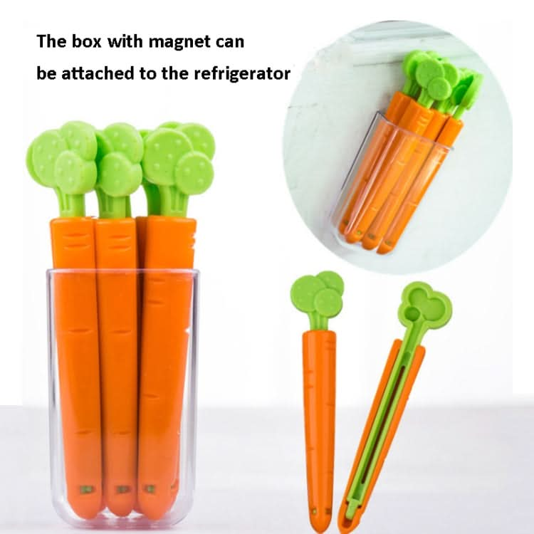 5 Sets Carrot Sealing Clip Food Bag Sealing Clip With Magnet Box-Reluova