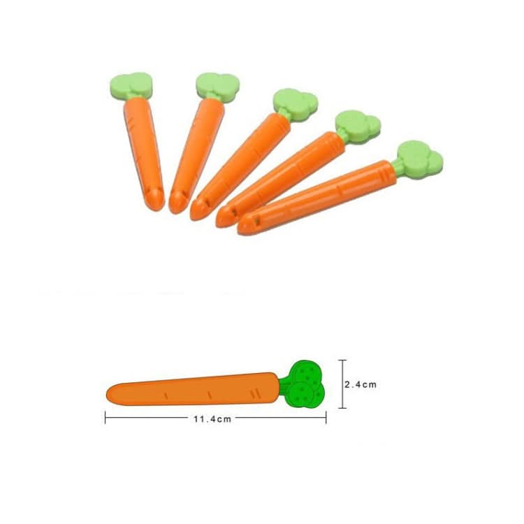 5 Sets Carrot Sealing Clip Food Bag Sealing Clip With Magnet Box-Reluova