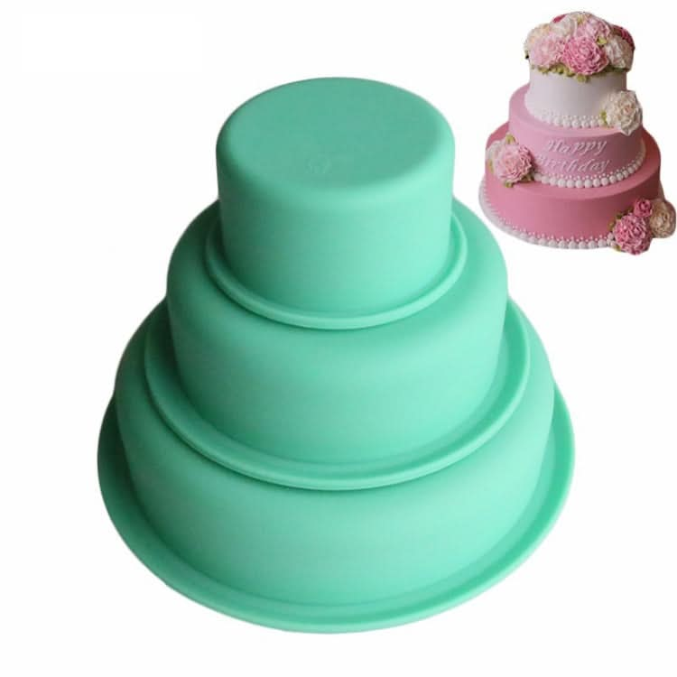 Three-Layer Round Cake Mold Silicone Baking Mold Pizza Cake Base - Reluova