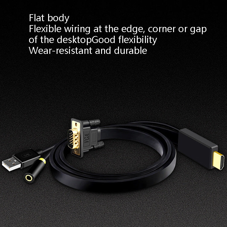 JH HV10 1080P HDMI to VGA Cable Projector TV Box Computer Notebook Industrial Display Adapter Cable My Store