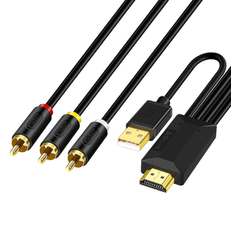 JingHua HDMI-3RCA HDMI To 3RCA Conversion Cable Set-Top TV Projector AV Lotus Converter Cable My Store