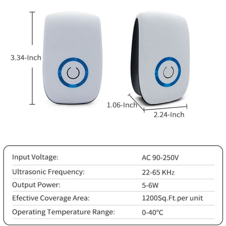 H12 2 PCS Ultrasonic Electronic Mouse Repeller Household Mini Mosquito Repeller My Store