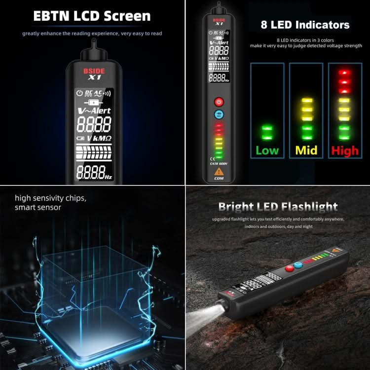 BSIDE X1 Smart Digital Multimeter Test Electric Pen Voltage Detector My Store