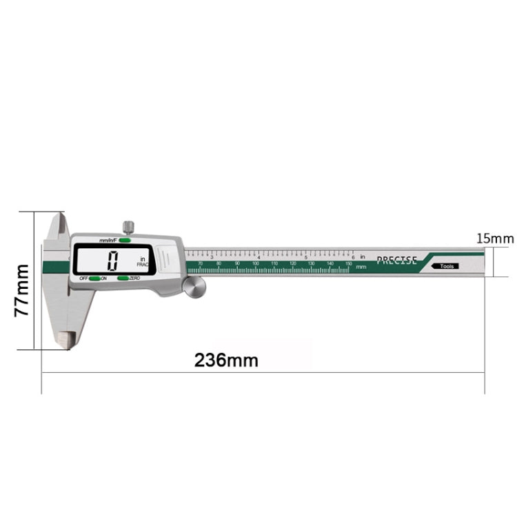 ET50 0-150mm Green Stainless Steel Vernier Caliper With Digital Display My Store