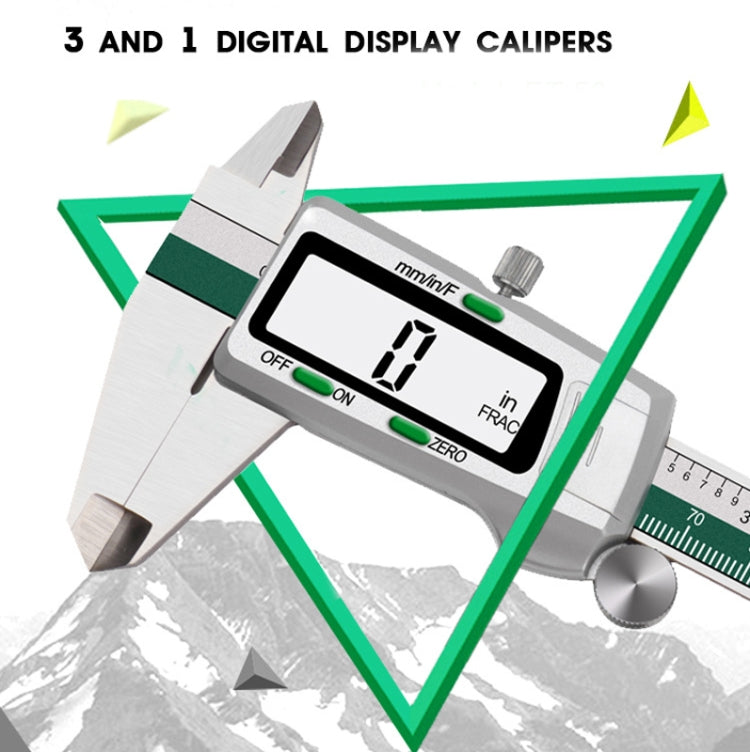 ET50 0-150mm Green Stainless Steel Vernier Caliper With Digital Display My Store