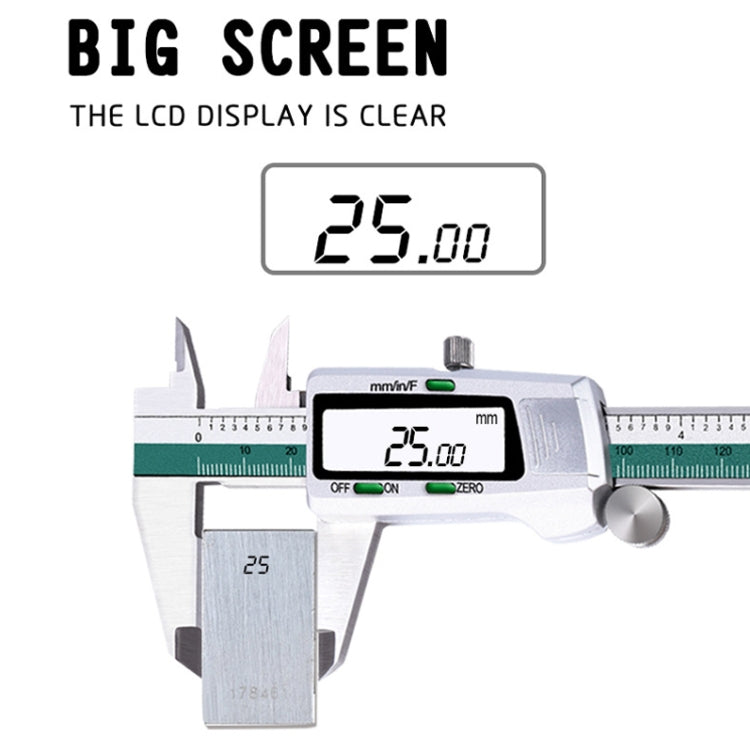 ET50 0-150mm Green Stainless Steel Vernier Caliper With Digital Display My Store