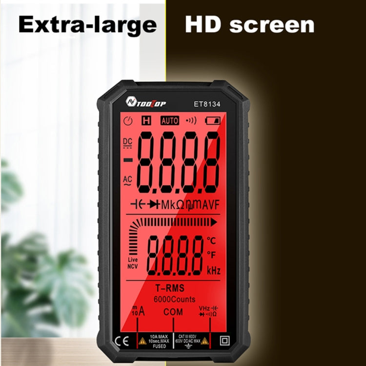 TOOLTOP ET8134 4.7 Inch LCD Full-Screen Multimeter With Color Change Alarm Function My Store