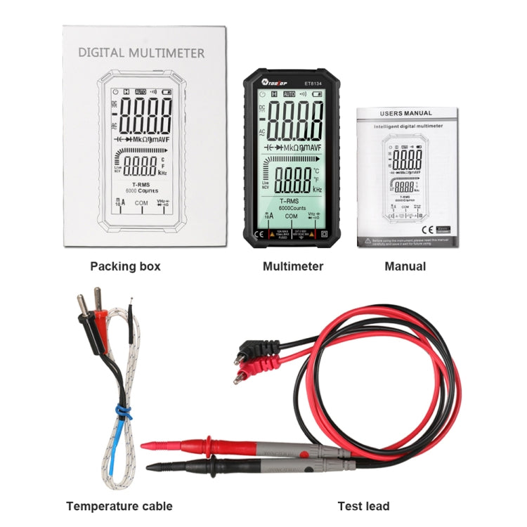 TOOLTOP ET8134 4.7 Inch LCD Full-Screen Multimeter With Color Change Alarm Function My Store