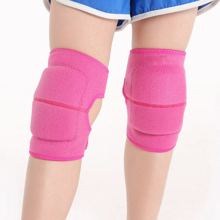 Children Sponge Thickened Knee Pads Sports Dancing Anti-Fall Protective Gear, Specification: M  (Rose Red) Reluova