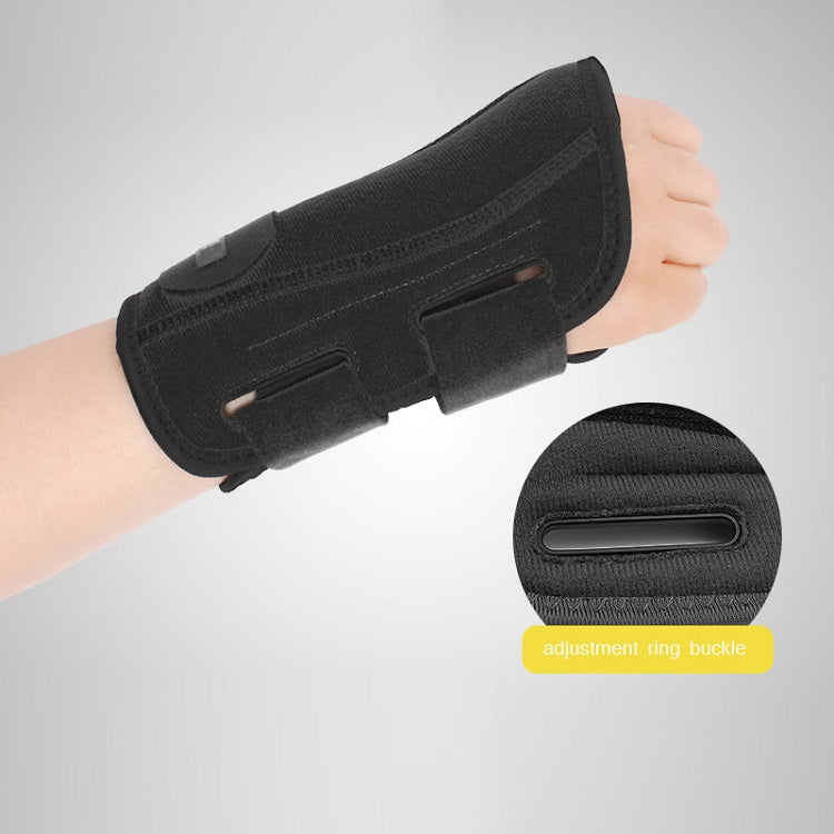 Two-Way Compression Stabilized Support Plate Wrist Brace Fracture Sprain Rehabilitation Wrist Brace, Specification: Right Hand S (Black)