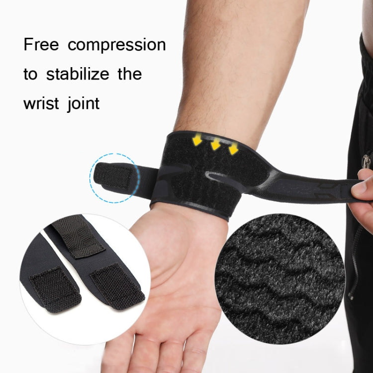 Sports Breathable Leather Wristband Fitness Anti-Sprain Compression Strap (Black) Reluova