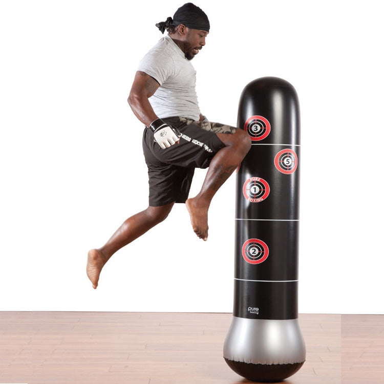 Adult And Children Fitness Vertical Inflatable Tumbler Boxing Column Thickened Boxing Punching Bag, Height: 1.6m Reluova