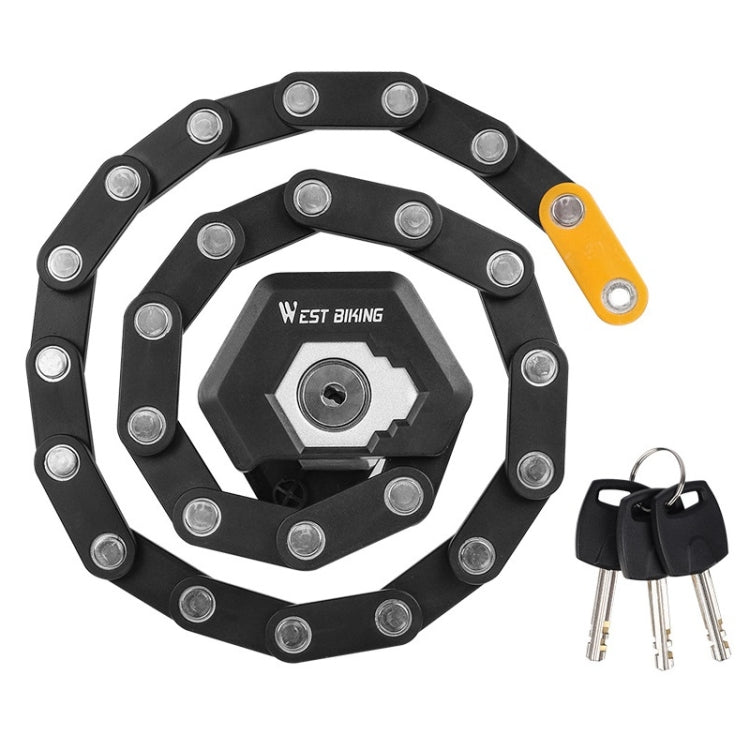 WEST BIKING Bicycle Snti-Theft Key Lock Motorcycle Chain Folding Lock Reluova