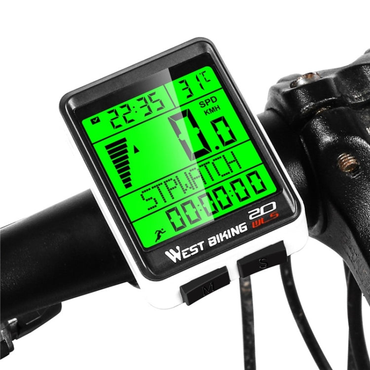 WEST BIKING Mountain Bike Wireless Code Meter Large-Screen Multifunctional Waterproof Speedometer Reluova