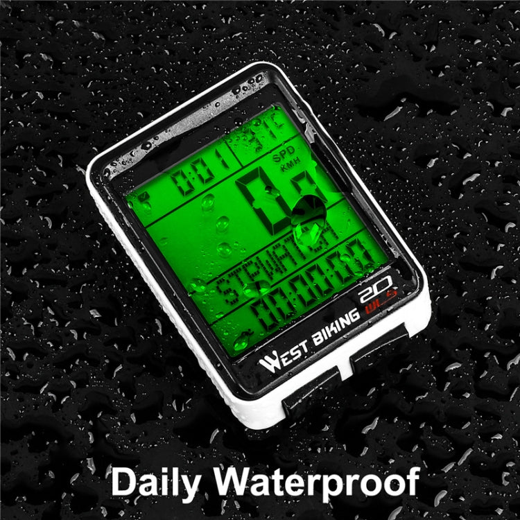 WEST BIKING Mountain Bike Wireless Code Meter Large-Screen Multifunctional Waterproof Speedometer Reluova