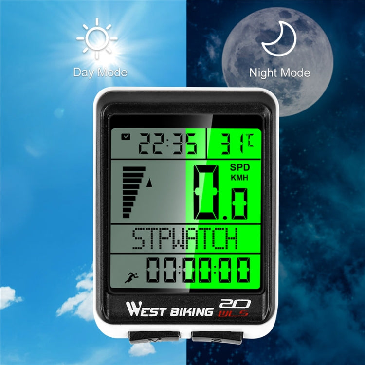 WEST BIKING Mountain Bike Wireless Code Meter Large-Screen Multifunctional Waterproof Speedometer