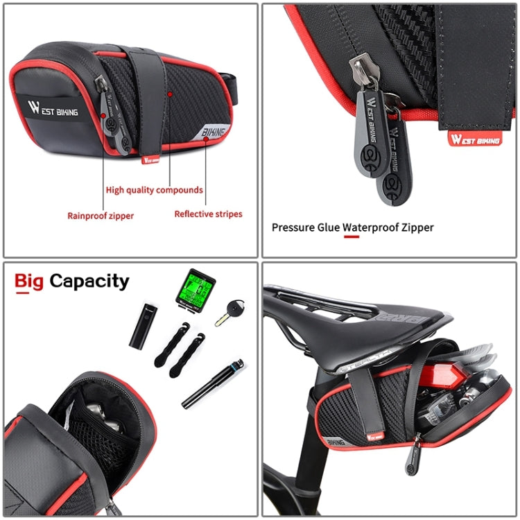 WEST BIKING Bicycle Waterproof Tail Bag Mountain Bike Riding Equipment Saddle Bag Reluova