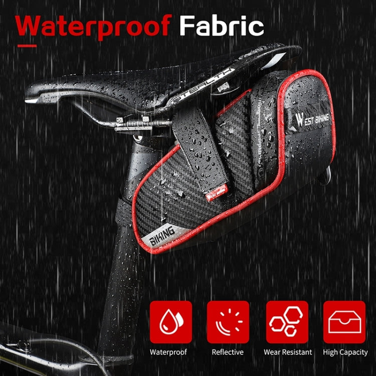 WEST BIKING Bicycle Waterproof Tail Bag Mountain Bike Riding Equipment Saddle Bag