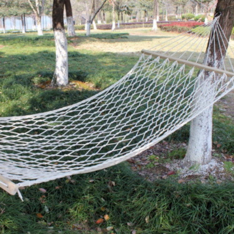 Outdoor Mesh Hammock Cotton Thread Solid Wood Stick Hammock Indoor Swing, Size: 200x80cm Reluova