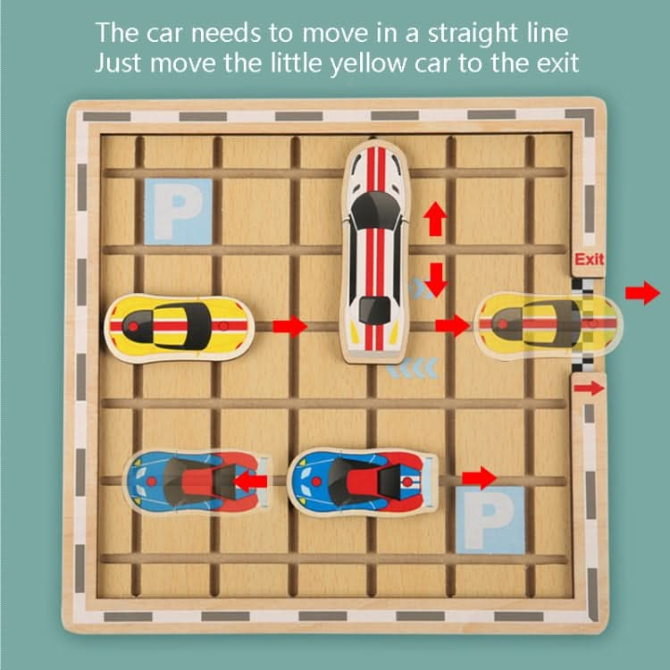 Moving Car Game Children Educational Logical Thinking Training Wooden Parent-Child Interaction Toy Reluova