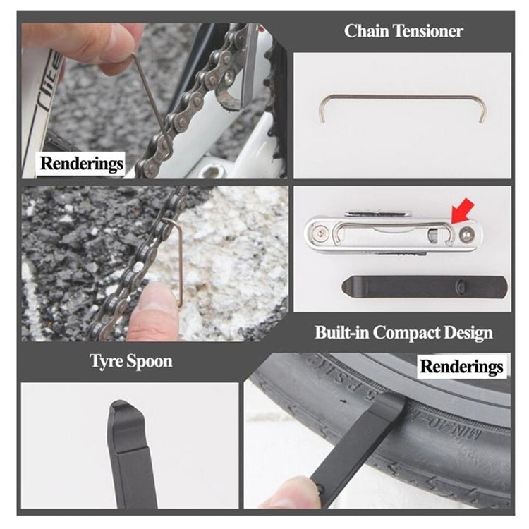 GIYO 13 In 1 Bicycle Repair Combination Tool Multifunctional Mountain Bike Bicycle Repair Tool Reluova