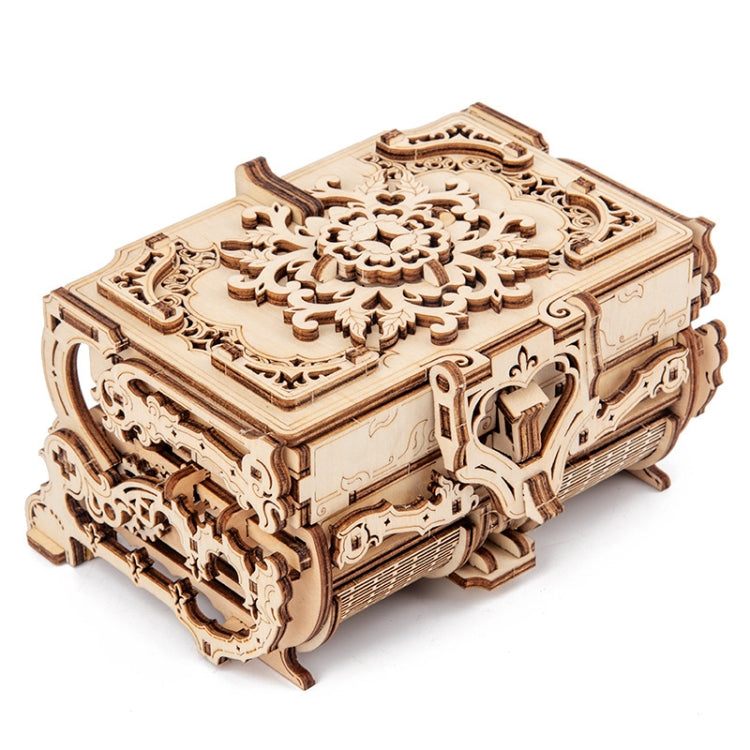 Wooden Machinery Antique Box DIY Gift Gear Rotating Model 3D Assembly Puzzle Educational Toy Reluova