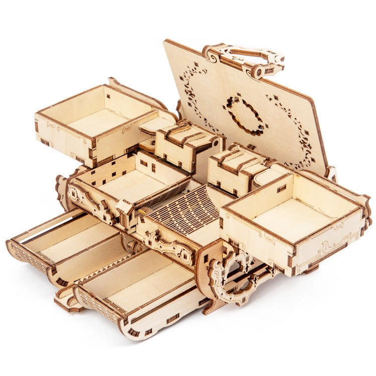 Wooden Machinery Antique Box DIY Gift Gear Rotating Model 3D Assembly Puzzle Educational Toy