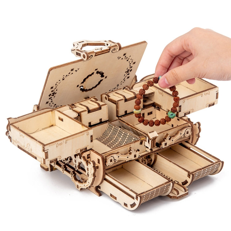 Wooden Machinery Antique Box DIY Gift Gear Rotating Model 3D Assembly Puzzle Educational Toy