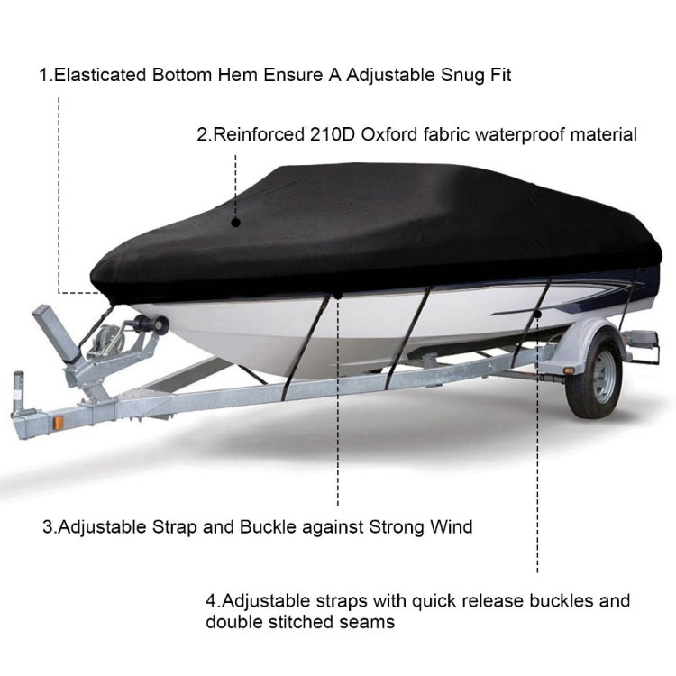 210D Waterproof Boat Cover Speedboat Towed Fishing V-Shaped Boat Cover Rain And Sun Protection Cover