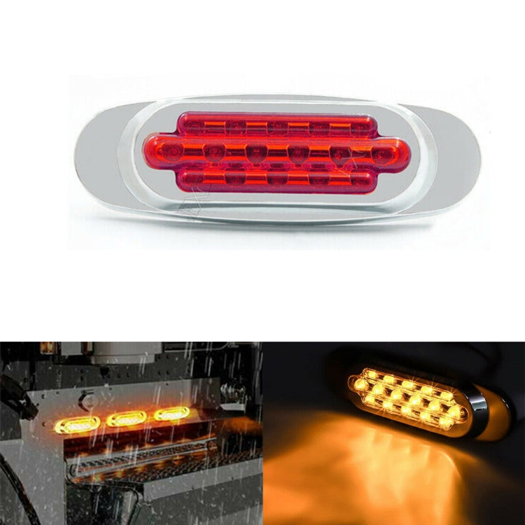 12-24V 2000-4000K 16 LEDs Electroplating Side Lights Side Tail Lights Cargo Truck Modification Light