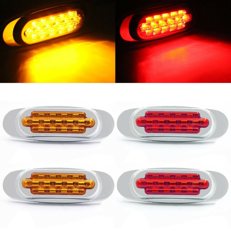 12-24V 2000-4000K 16 LEDs Electroplating Side Lights Side Tail Lights Cargo Truck Modification Light