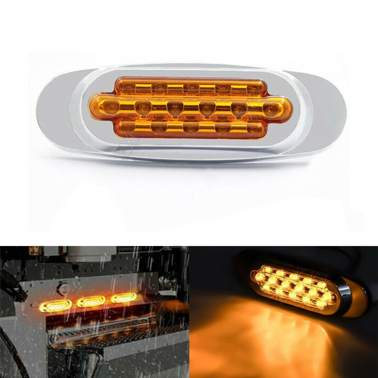 12-24V 2000-4000K 16 LEDs Electroplating Side Lights Side Tail Lights Cargo Truck Modification Light