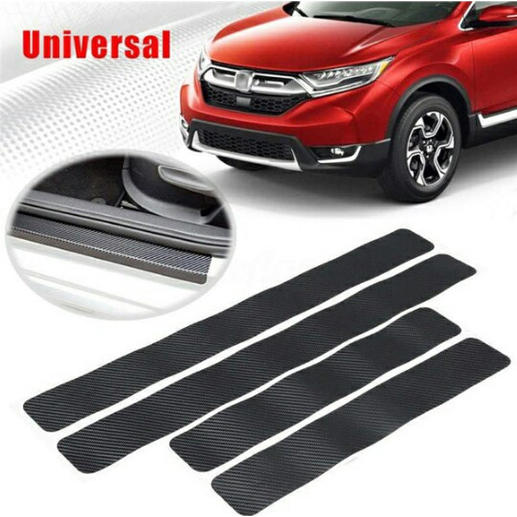 5 Sets Car Threshold Carbon Fiber Sticker Car Door Scratch Strip Anti-Kick Film Protective Pad Threshold Strip-Reluova