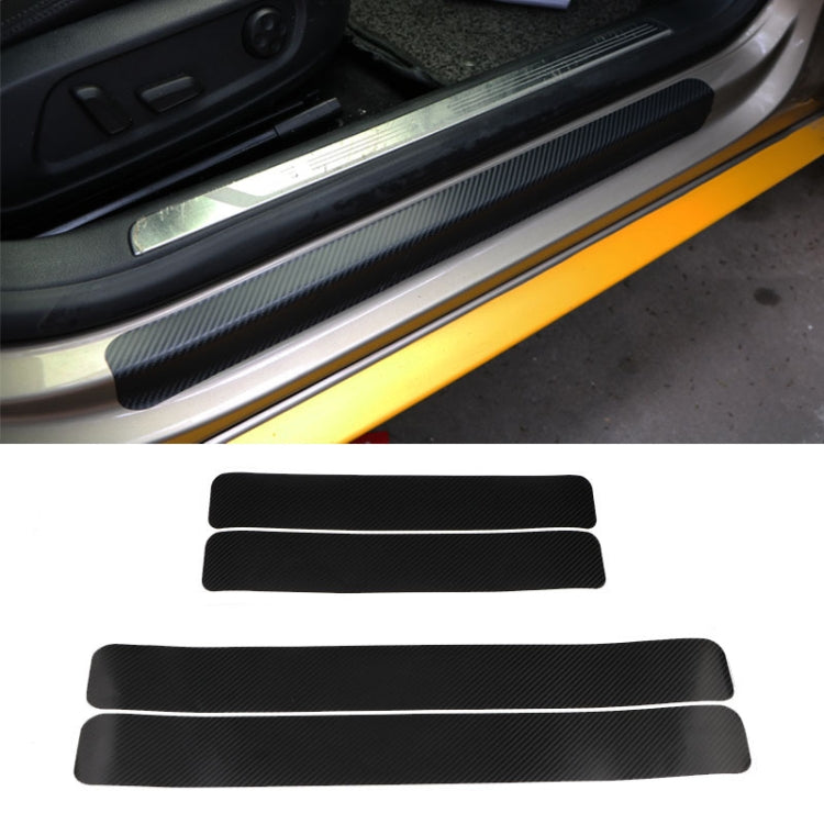 5 Sets Car Threshold Carbon Fiber Sticker Car Door Scratch Strip Anti-Kick Film Protective Pad Threshold Strip-Reluova