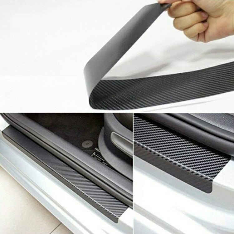 5 Sets Car Threshold Carbon Fiber Sticker Car Door Scratch Strip Anti-Kick Film Protective Pad Threshold Strip-Reluova