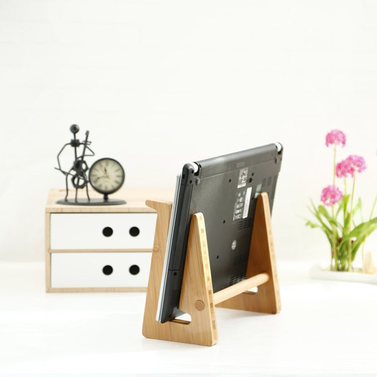 Bamboo Wood Computer Cooling Bracket Beech Wood Tablet Desktop Storage Rack