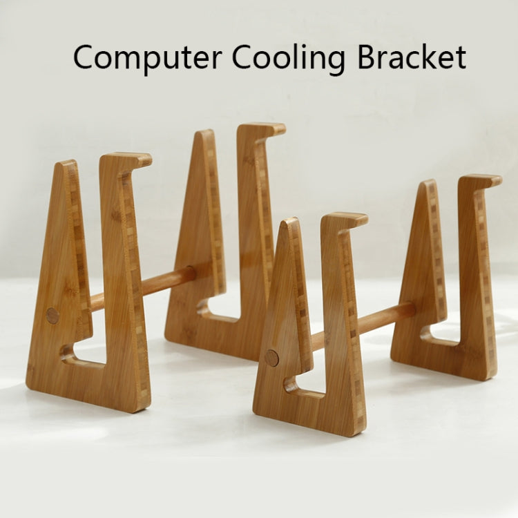 Bamboo Wood Computer Cooling Bracket Beech Wood Tablet Desktop Storage Rack