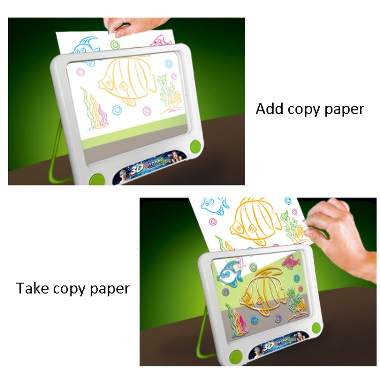 3D Fluorescent Drawing Board Magic Luminous Three-Dimensional Writing Board Graffiti Board Lighting Puzzle Children Drawing Board,Style: Reluova