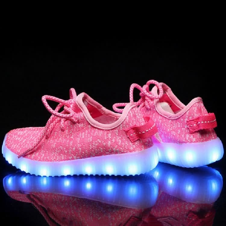 Low-Cut LED Colorful Fluorescent USB Charging Lace-Up Luminous Shoes For Children Reluova