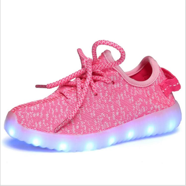 Low-Cut LED Colorful Fluorescent USB Charging Lace-Up Luminous Shoes For Children Reluova